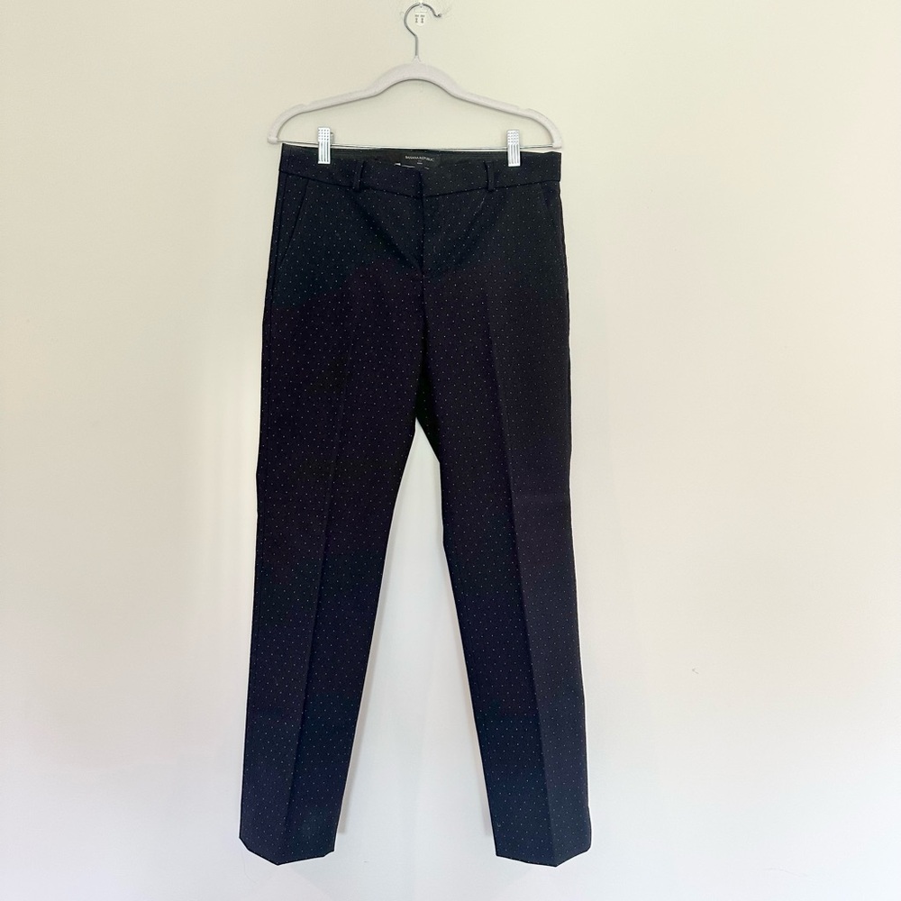 Banana Republic Classic Polka Dot Black Pants